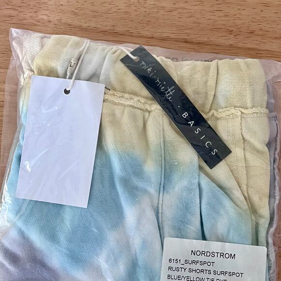 Miki Miette Rusty Shorts Surfspot Blue Yellow Tie Dye Print Kid’s Size 12Y NWT - Picture 3 of 3